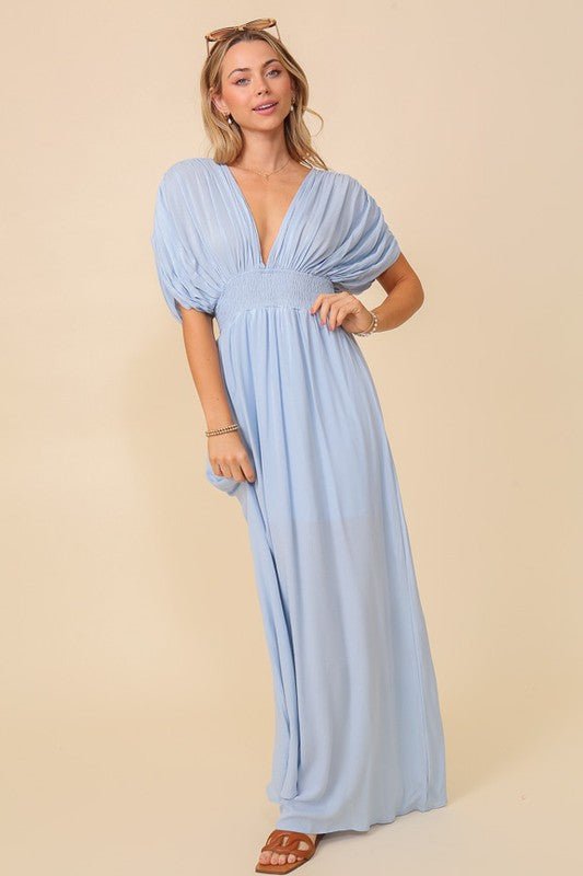 Always On Vacation Flutter Sleeve Maxi Dress - ShopRbls