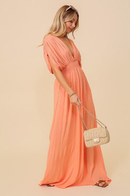 Always On Vacation Flutter Sleeve Maxi Dress - ShopRbls