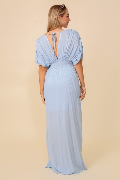 Always On Vacation Flutter Sleeve Maxi Dress - ShopRbls