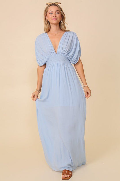 Always On Vacation Flutter Sleeve Maxi Dress - ShopRbls