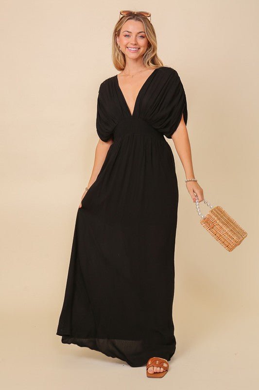 Always On Vacation Flutter Sleeve Maxi Dress - ShopRbls