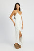 Arielle Deep V Ruched Front Slit Maxi Dress - ShopRbls