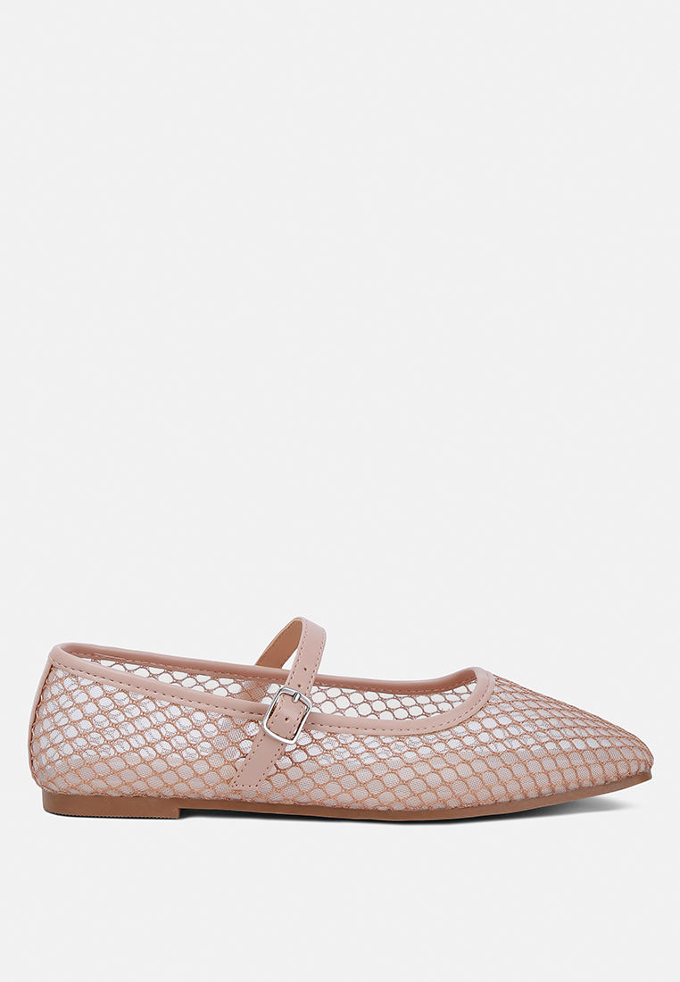 Verona Mesh Mary Jane Ballerina Flats