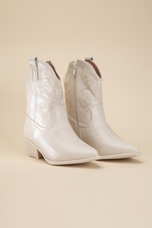 Bach In Nash Metallic Western Ankle Boots - ShopRbls