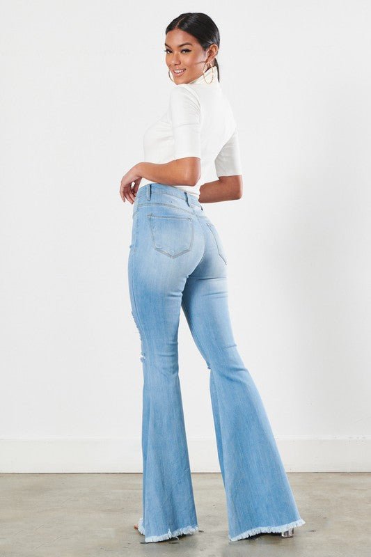 Bittersweet High Waisted Ultra Flare Leg Jeans - ShopRbls