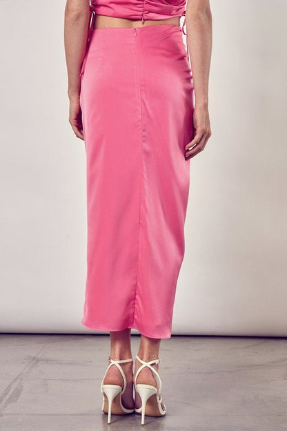 Born With It Gathered Side Satin Maxi Skirt - ShopRbls