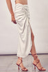 Born With It Gathered Side Satin Maxi Skirt - ShopRbls