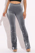 Butter Velvet PU High Rise Flared Pants - ShopRbls