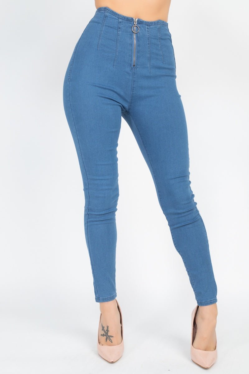 By All Means High Waist Zip Front Skinny Jeans - ShopRbls