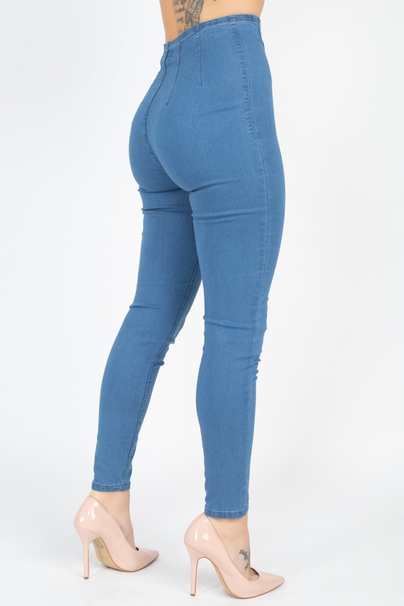 By All Means High Waist Zip Front Skinny Jeans - ShopRbls