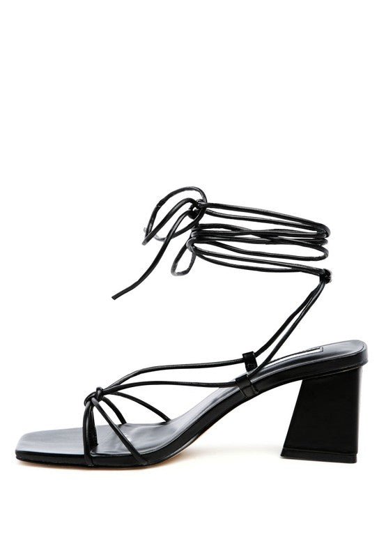 Candyland Strappy Low Heel Tie Up Sandals - ShopRbls