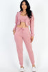 Casual Basics Cropped Jacket, Cami & Joggers Lounge Set - ShopRbls