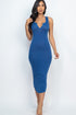 Casual Basics Split Neck Bodycon Tank Midi Dress - ShopRbls