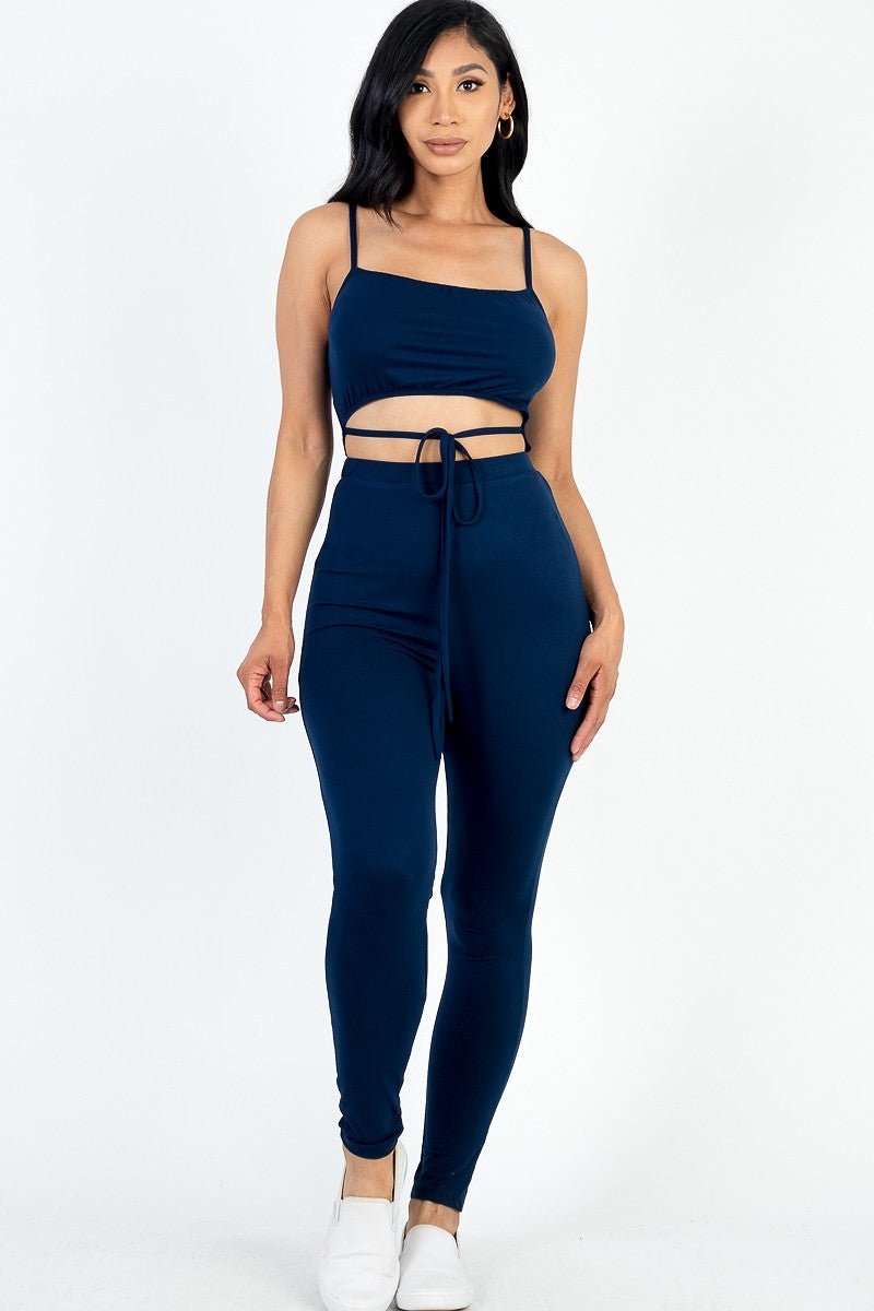 Casual Luxe Tie Front Cut Out Jumpsuit - ShopRbls