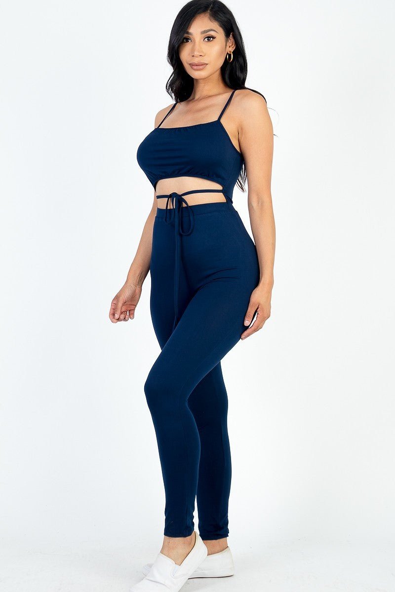 Casual Luxe Tie Front Cut Out Jumpsuit - ShopRbls