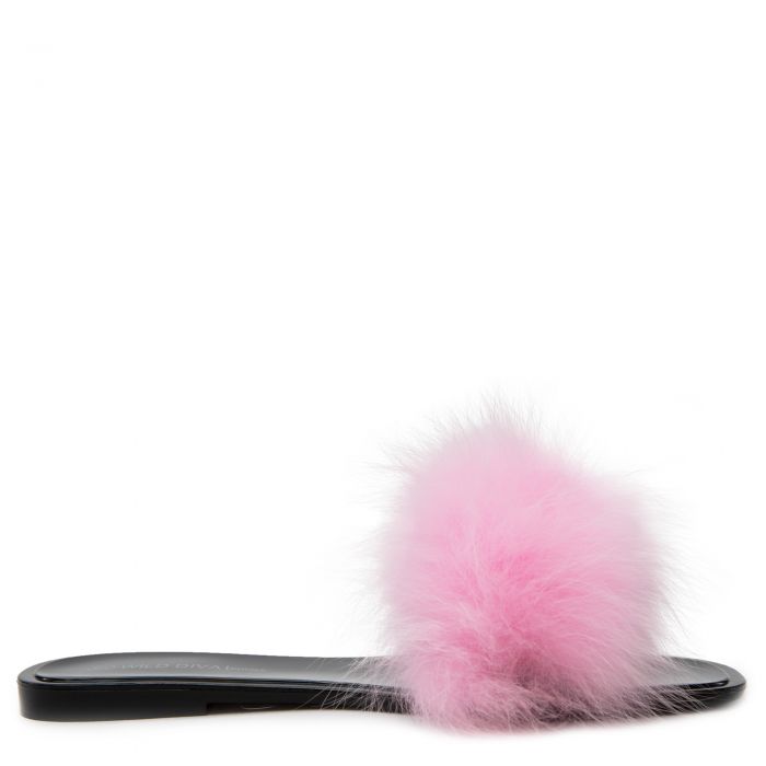 Jackie Faux Fur Jelly Flat Sandals