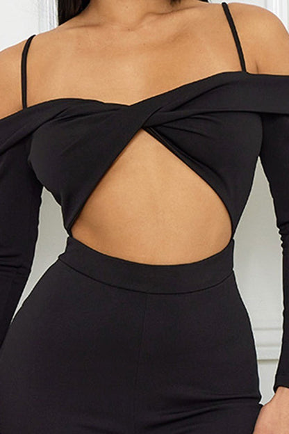 Cheers To That Open Shoulder Cutout Jumpsuit - ShopRbls
