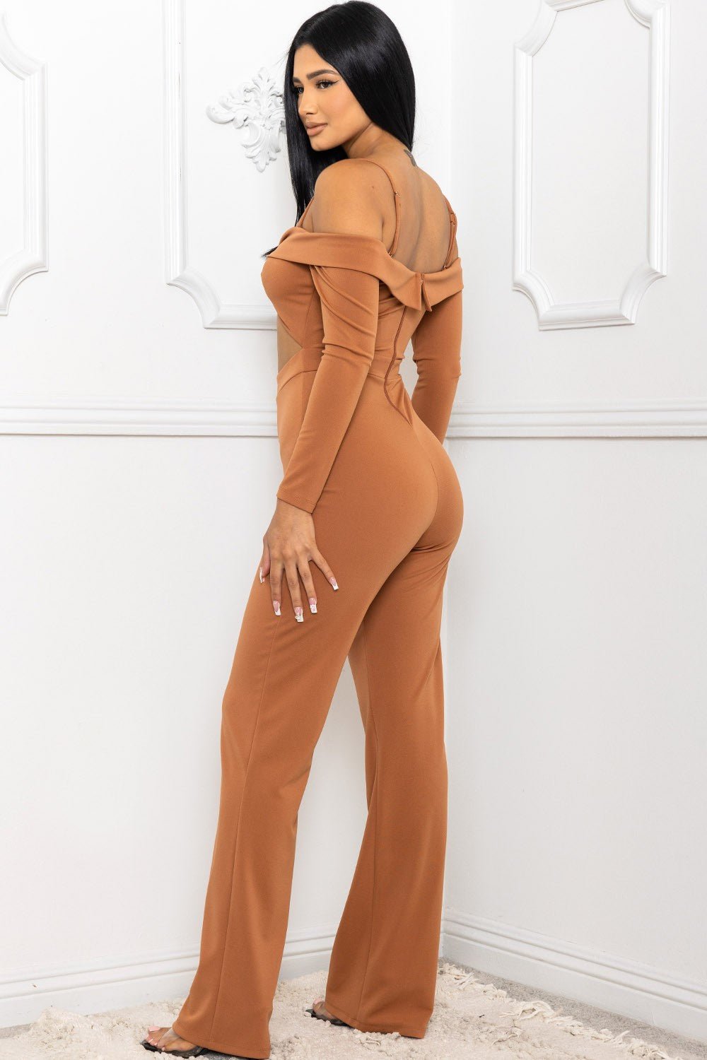 Cheers To That Open Shoulder Cutout Jumpsuit - ShopRbls