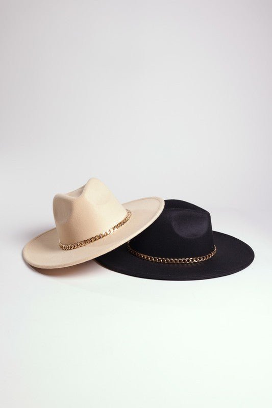 Coco Gold Chain Wide Brim Cowgirl Hat - ShopRbls