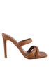 Coffee Date Puff Multi Straps High Heel Mules - ShopRbls