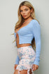 Crybaby Heart Ring Split Front Cropped Shrug Top - ShopRbls