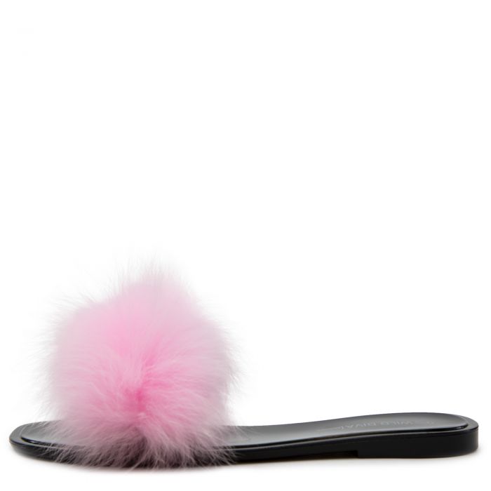 Jackie Faux Fur Jelly Flat Sandals