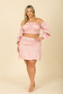 Dixie Curve Plus Off Shoulder Ruffle Hem Mini Skirt Set - ShopRbls