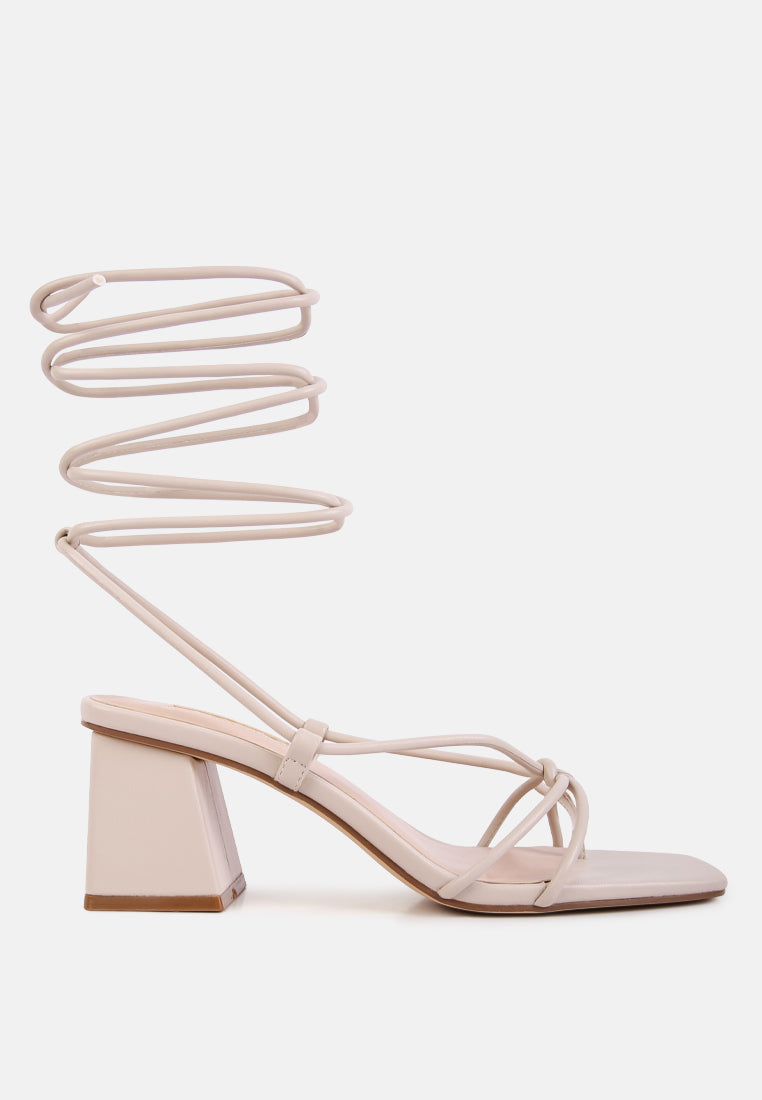 Candyland Strappy Low Heel Tie Up Sandals