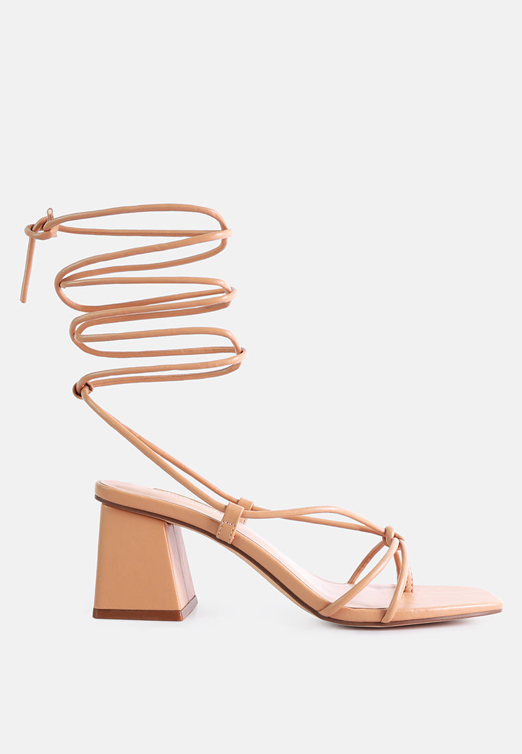 Candyland Strappy Low Heel Tie Up Sandals