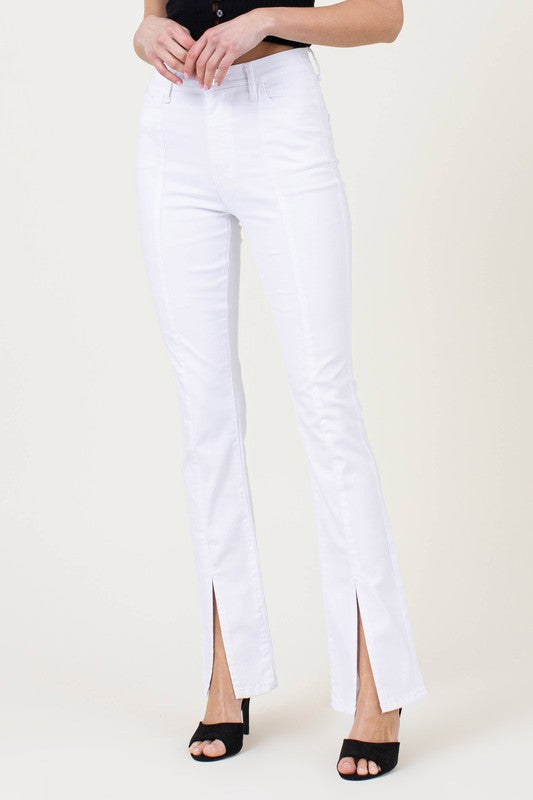 Nova Front Slit High Rise Bootcut Jeans